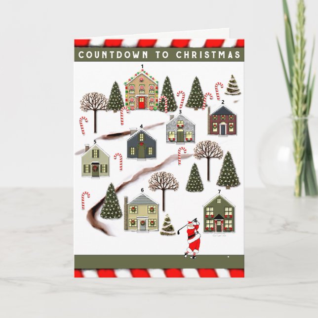 Cartão de Feriado de Calendário Avançado Golf (Frente)