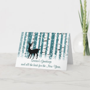 Cartão de Feriado de Cerveja e Birches Brancos