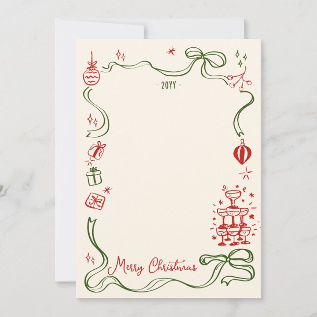 Cartão de Feriado de Colagem de Foto de Natal Whim (Frente)