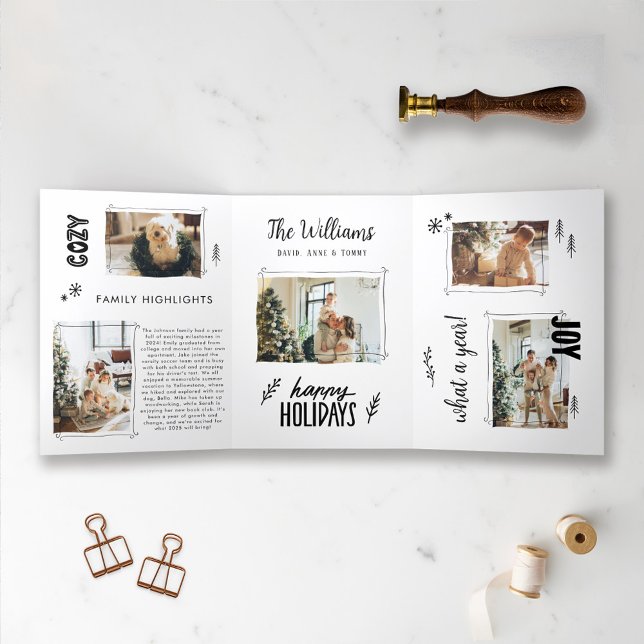 Cartão de Feriado de Colagem de Foto Natal Único (Criador carregado)