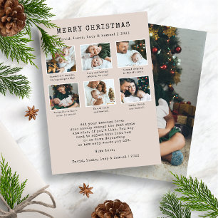 Cartão de Feriado de Colagem de Foto Neutro