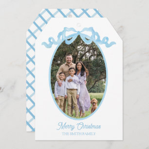 Cartão de Feriado de Cor de Água Azul