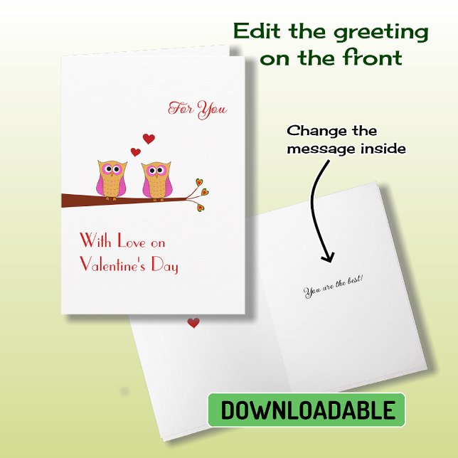 Cartão de Feriado de Coruja rosa-giro dia de os na (Criador carregado)