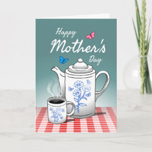 Cartão de Feriado de Dia de as mães de Horário do 