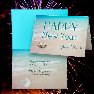 Cartão de Feriado de Feliz ano novo Junonia Beach