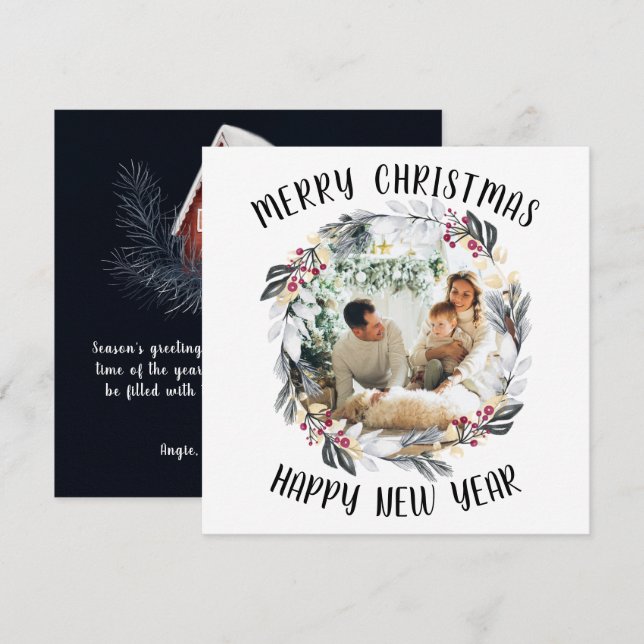 Cartão de Feriado de Feriado da Frota de Natal Pre (Frente/Verso)