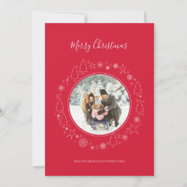 Cartão de Feriado de Feriado de Foto Rosa Elegante