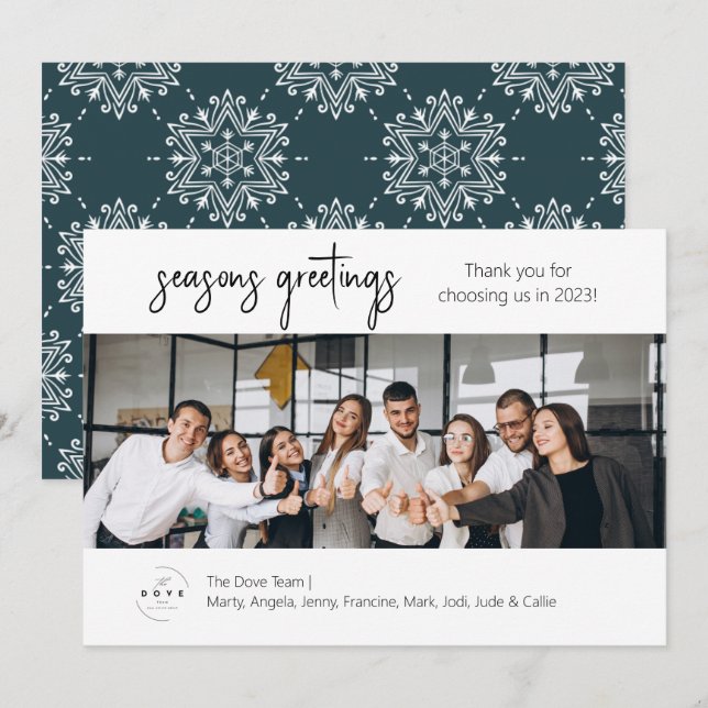 Cartão de Feriado de Foto da Equipe de Negócios (Frente/Verso)