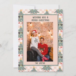 Cartão de Feriado de Foto de Retrato Hippie Natal