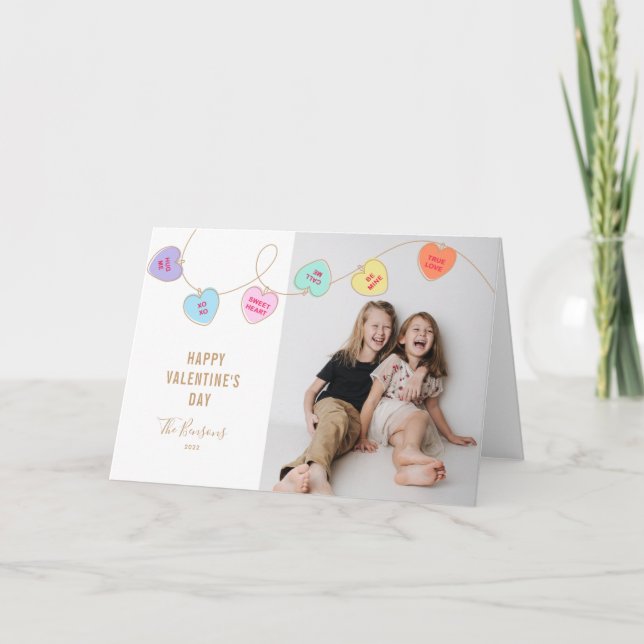 Cartão de Feriado de Foto do Dia de os namorados H (Frente)