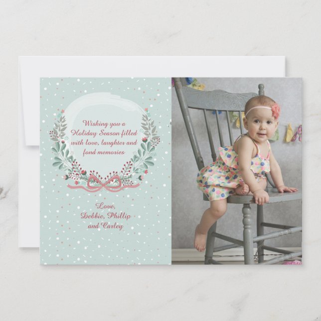 Cartão de Feriado de Foto do Quadro de Inverno (Frente)