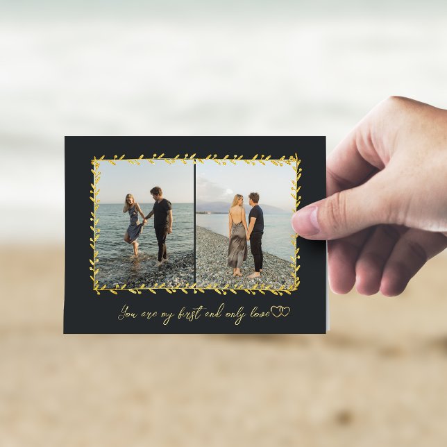 Cartão de Feriado de Foto Dobrado do Casal 2 Simpl (Criador carregado)