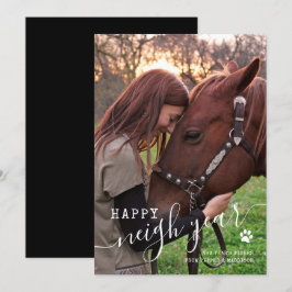 Cartão de Feriado de Foto em Cavalo de anos novos