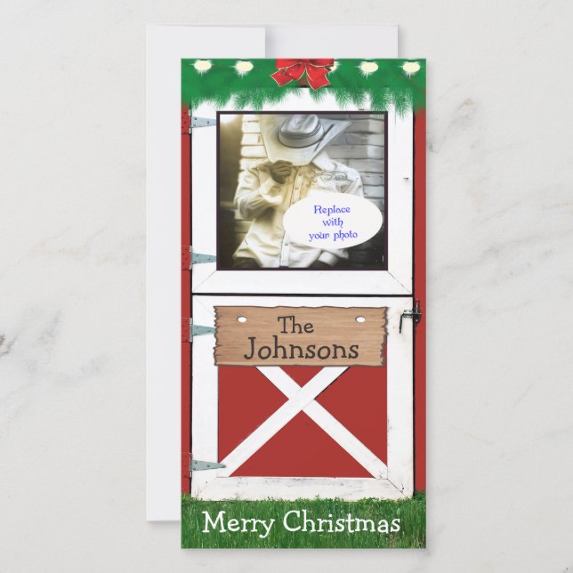 Cartão de Feriado de Foto Personalizado 1 da Porta (Frente)