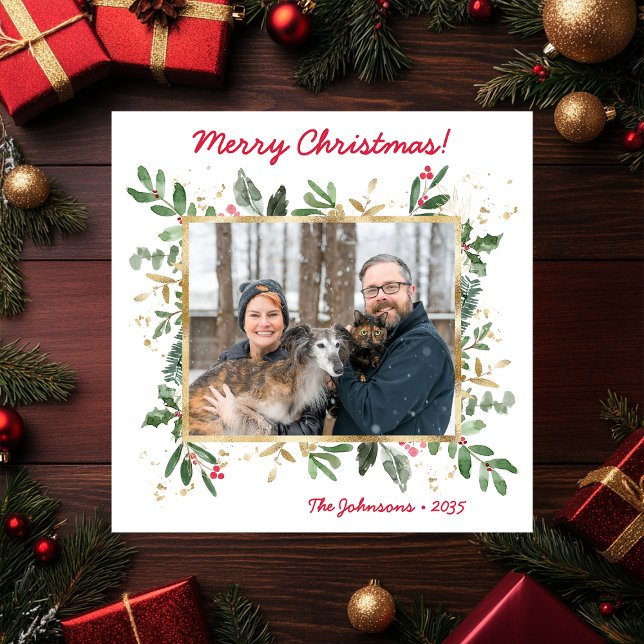 Cartão de Feriado de Fotografia Botânica Moderno (Criador carregado)