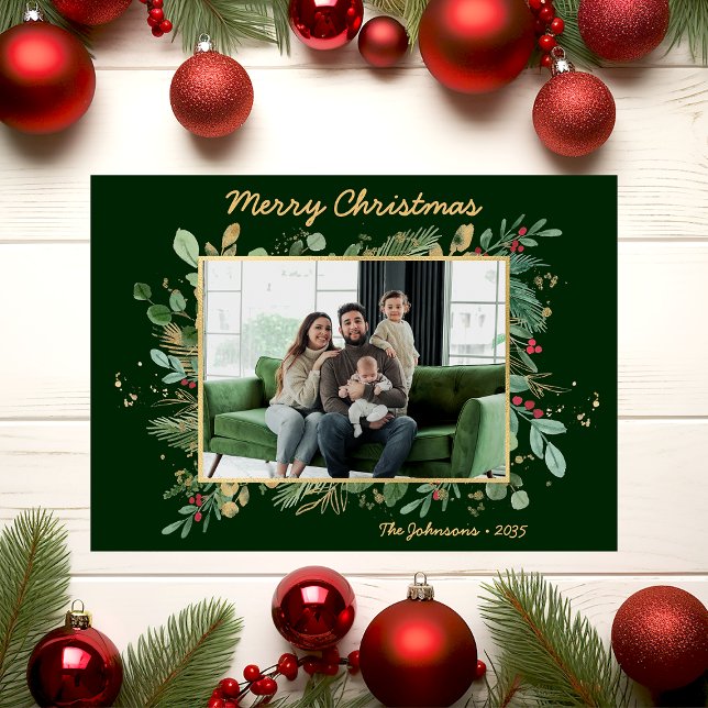 Cartão de Feriado de Fotografia Botânica Moderno (Criador carregado)