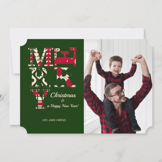 Cartão de Feriado de Fotografia de Feliz (Frente)