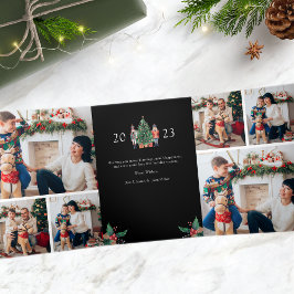 Cartão de Feriado de Fotografia Preto Triplo