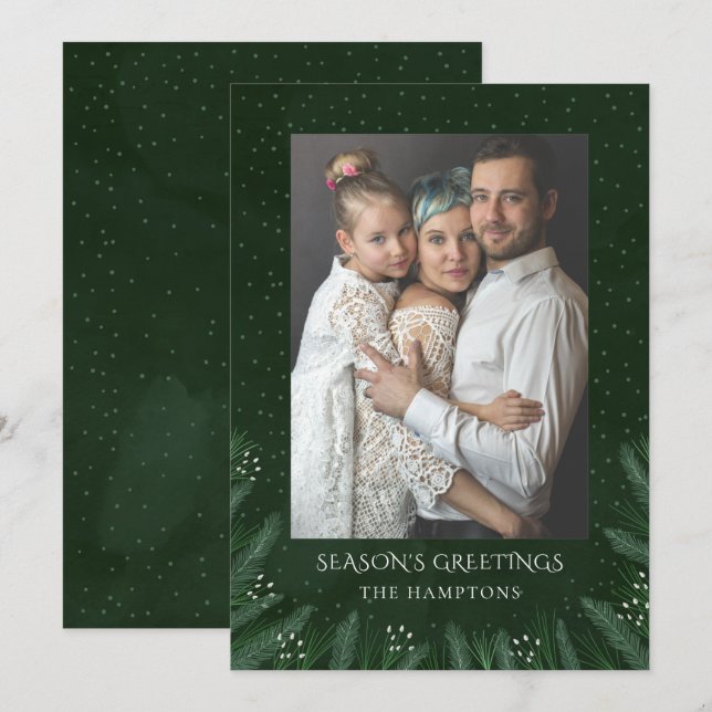 Cartão de Feriado de Fotografias do Pinheiro da Fl (Frente/Verso)