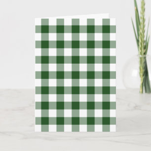 Cartão de Feriado de Gingham Verde e Branco