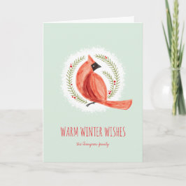 Cartão de Feriado de Inverno Dobrado Pintado