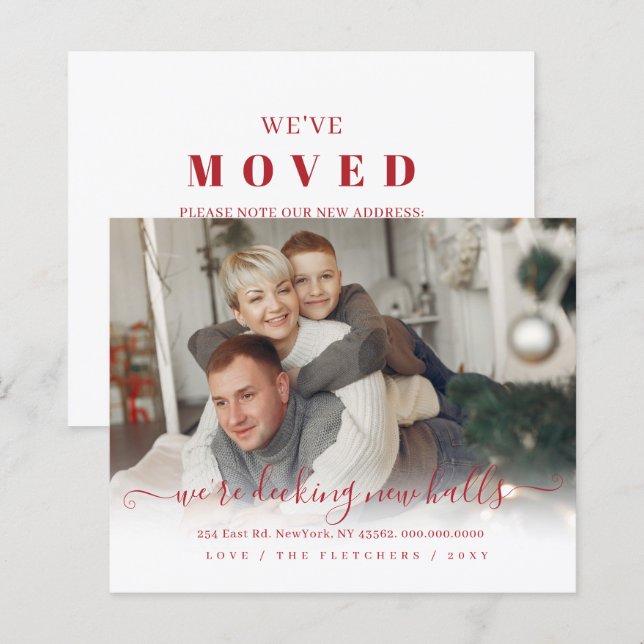 Cartão de Feriado de Movimentação de Novos Halls d (Frente/Verso)