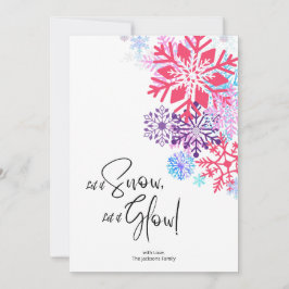 Cartão de Feriado de Natal Colorido Floco de Neve