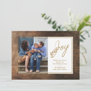 Cartão de Feriado de Natal de Quadro de Madeira