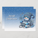 Cartão de Feriado de Natal de Snowman deslizante<br><div class="desc">Belo Cartão de Férias de Natal para Neve</div>