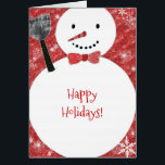 Cartão de Feriado de Natal do Red Arco Tie Snowman<br><div class="desc">Adorável pequeno boneco de neve vestindo uma gravata vermelha de arco ilustrada nas placas de Cartões de natal de inverno personalizadas. (Entre em contato com ujean4791@gmail.com para obter informações sobre trabalho personalizado e/ou itens correspondentes.)</div>