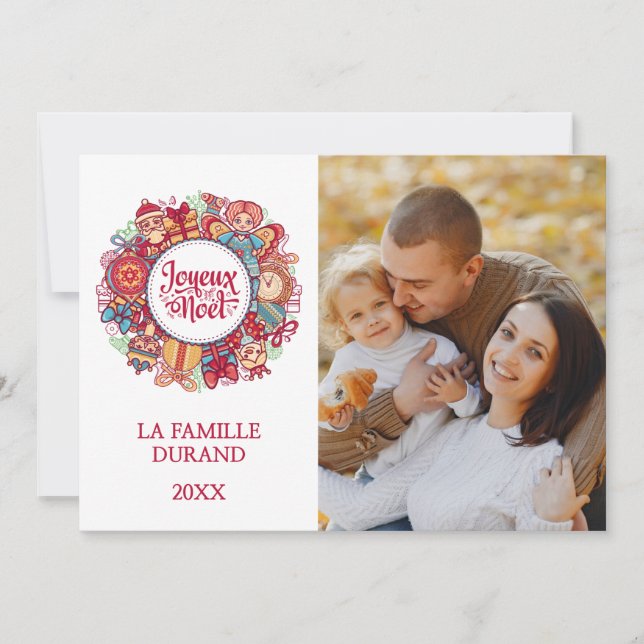 Cartão de Feriado de Noel Joyeux (Frente)