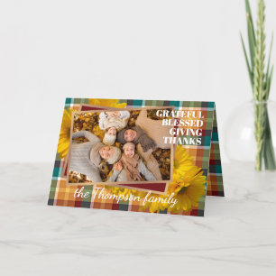 Cartão de Feriado de Obrigados Grateful Com Abenço