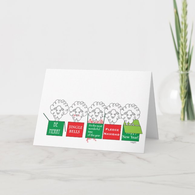 Cartão de Feriado de Ovelha (Frente)