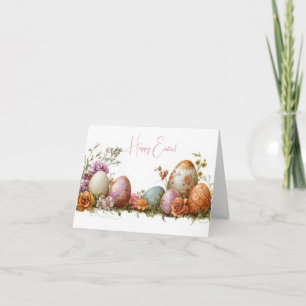 Cartão de Feriado de Ovos de Páscoa bonito com Aqu
