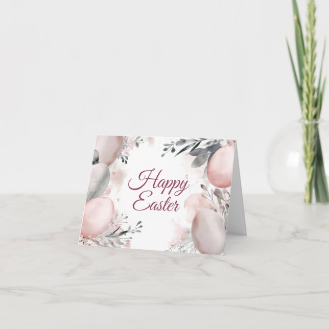 Cartão de Feriado de Páscoa Floral bonito de Aquar (Frente)