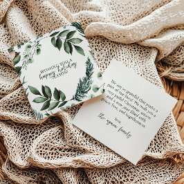 Cartão de Feriado de Pinho de Natal Branco