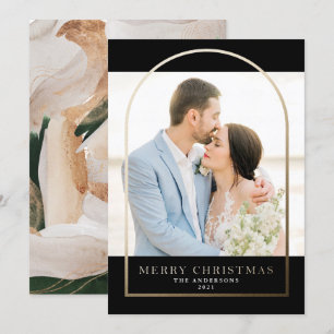 Cartão de Feriado de Quadro Arranjado com Folha d