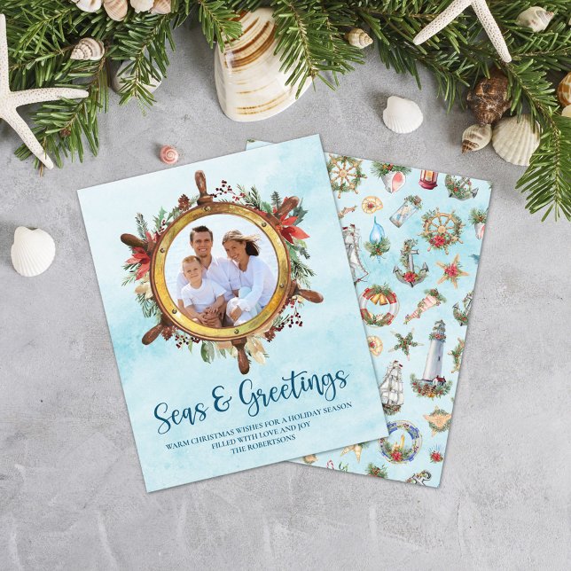 Cartão de Feriado de Saudações de Saudações do Mar (Criador carregado)