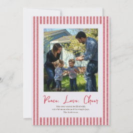 Cartão de Feriado de Solteiro de Stripe Vermelha d