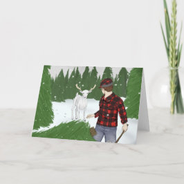 Cartão de Feriado de Vestido e Madeira Dobrado