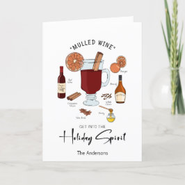 Cartão de Feriado de Vinho Vestido com Espírito Ho