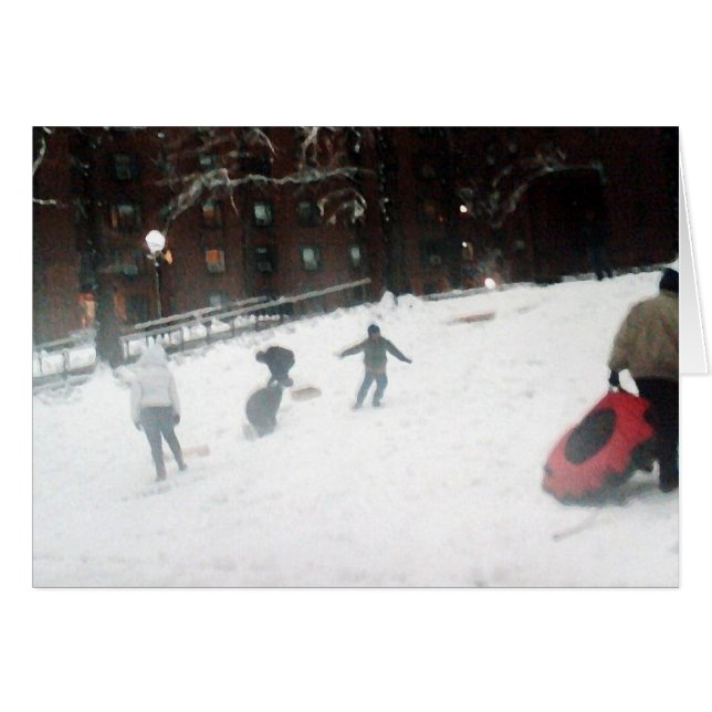 Cartão de Feriado "Dia da Neve" - Saudações da Est (Frente horizontal)