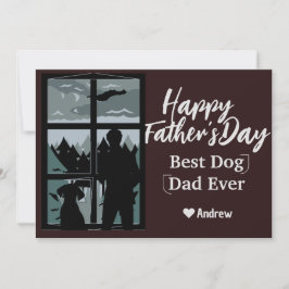 cartão de feriado dia dos pais silhueta pai e filh