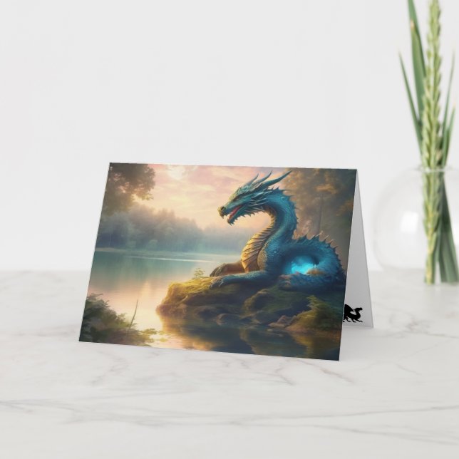 Cartão de Feriado do Coração Dragão (Frente)