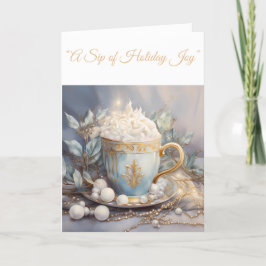 Cartão de Feriado Dobrado - Cartão de Elegância Az