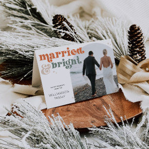 Cartão de Feriado Dobrado de Foto em Arco Retroati