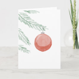 Cartão de Feriado Dobrado de Ornamento Vermelho Wa