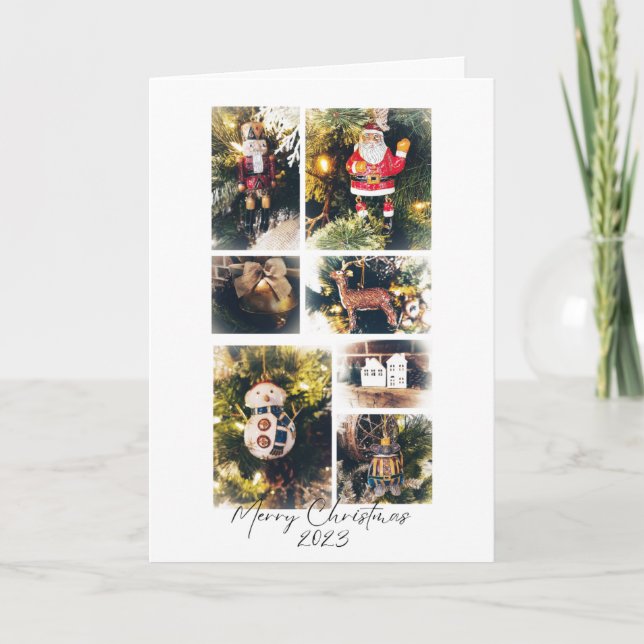 Cartão de Feriado Dobrado do enfeites de natal (Frente)