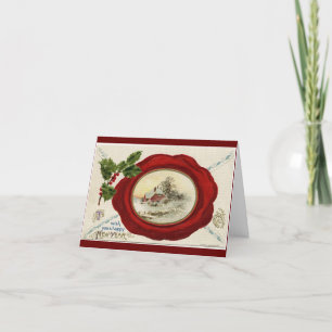 Cartão de Feriado Doméstico Vintage de Ano Novo