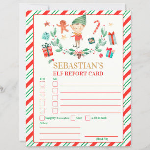 Cartão De Feriado Elf De Relatório Personalizado
